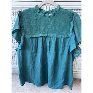 NWT Marie Oliver Sami Ruffle silk blouse, Lrg $225 F18